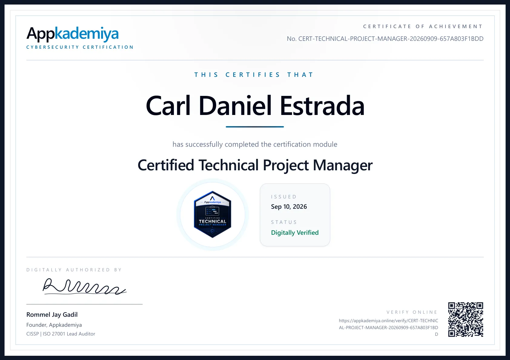 Certified Technical Project Manager